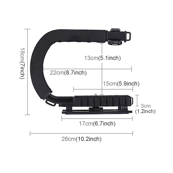 U/C-formad Gradienter Handhållen Stabilisator för Kamera