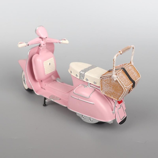 Pink Vespa Scooter Model Vintage Simulation Motor Car Die-cast Statisk Model Gave Børn FansPink Pink