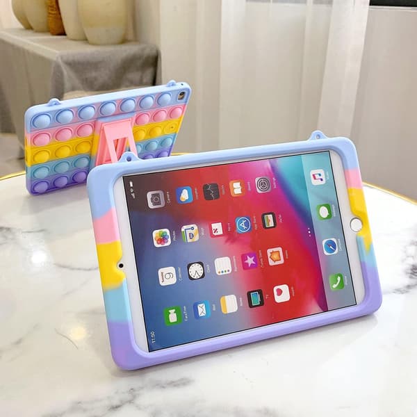 Stødsikkert silikonecover til iPad Mini 123 7,9 \" med foldbart stativ og håndledsrem (iPad mini 123)