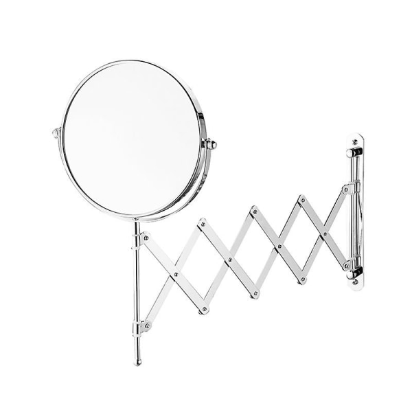 Led teleskopisk väggspegel- sminkspegel, ljusspegel, höjdjusterbar och utdragbar, metall, 56 x 16 x 16 cm, krom