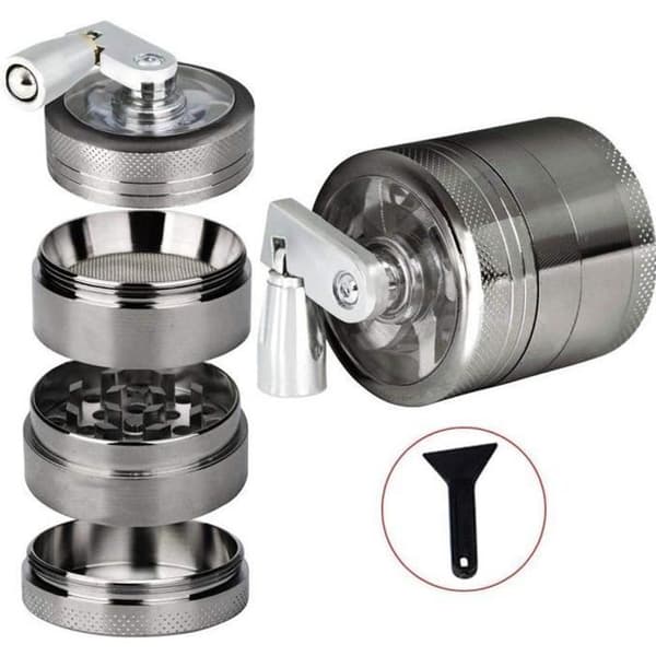 Herb Grinder - Unspecified - 4 Pieces - Zinc Alloy - Silver - 40 * 43mm