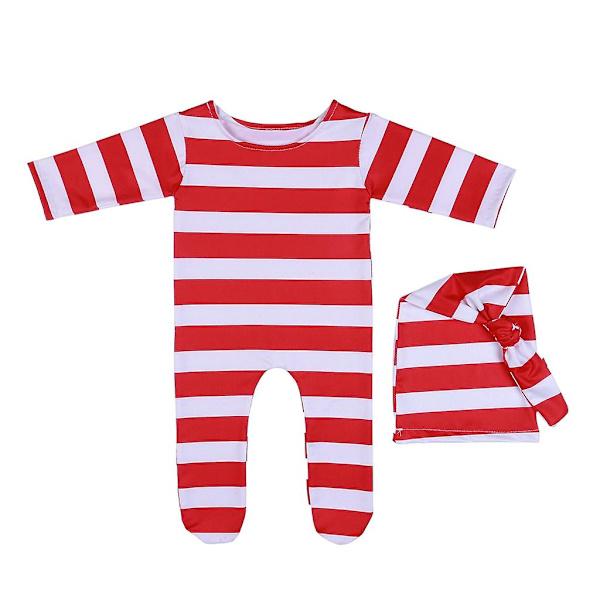 Onesie Hoodie Pojkjultomte Kostym Nyfödd Knythuvud Pyjamas Set