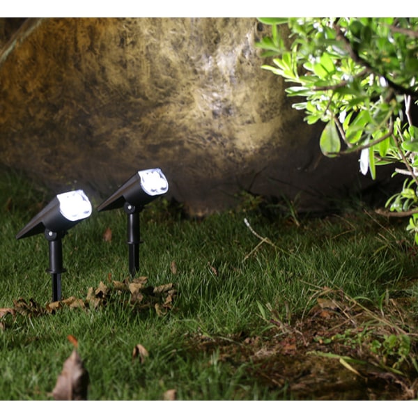 16 LED Landskapsbelysning, Vanntette Solcelledrevne Utendørs Vegglamper Trådløse for Hage Patio Gangvei, 2-pakning, Multi