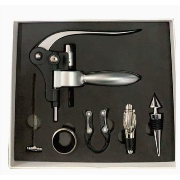Wine Corkscrew Set - [2020 Upgraded] Wine Opener Kit with Foil Cutter, Wine Stopper and Extra Spiral