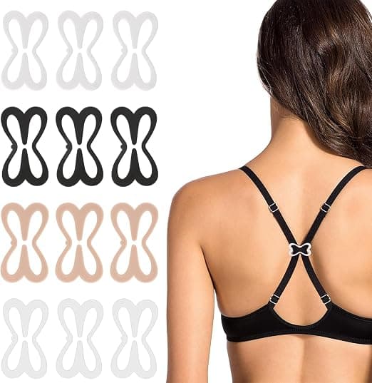 12 stk BH-stroppholdere for Racerback BH-stroppklips Sklisikre spenner Skjul stropper