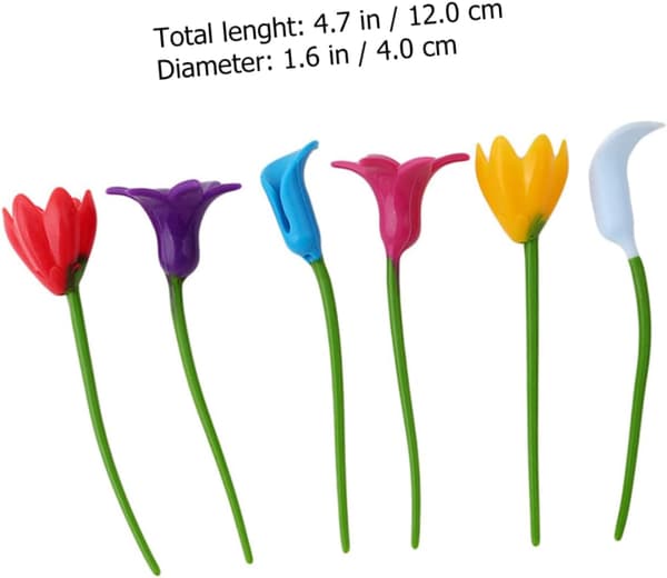 6 stk. Blomstervin Glas Logo Silikone Charms