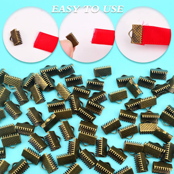 200 stk. Antikk bronsefarge smykkerør End Bar Tubes Clasp Crimp Terminators for Waist Beads Multi-Strand Halskjede