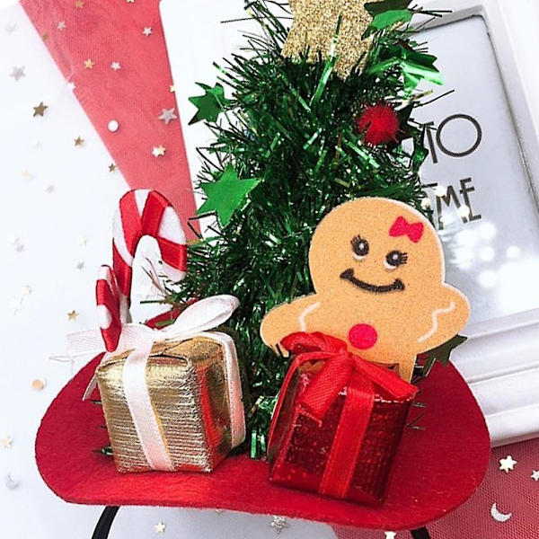 Shape5 Sequin Santa Hat Pandebånd Med Guldtonet Glitrende Krone, Juletema Hårtilbehør