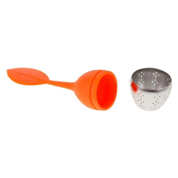 2 tesier - Teholder i silikone og rustfrit stål orange
