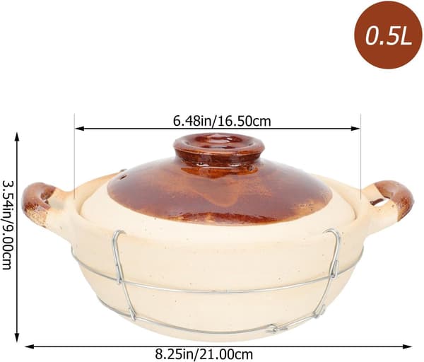 5l Clay Pot Single Handle Even Heat Transfer Nonstick Surface Double Handles Kitchen Pot