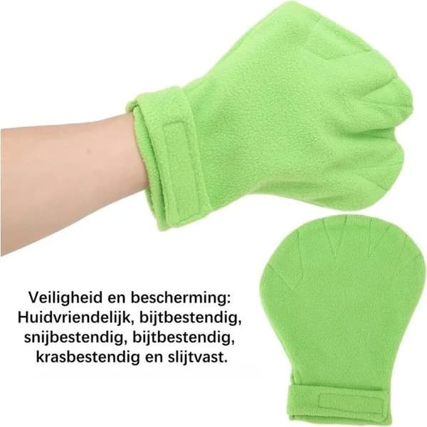 Anti-biting Gloves for Small Animals, Scratch-Resistant, Warm, Green, for Hamsters, Sugar Gliders, Squirrels