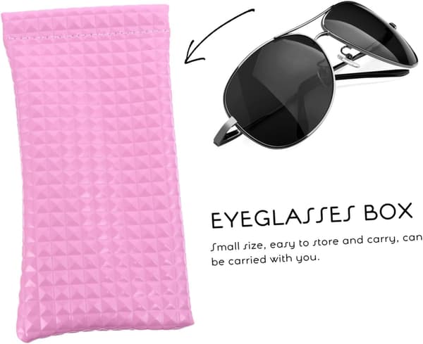 4pcs Sunglasses Case Glasses Pouch Drawstring Water-Resistant and Stylish Random Color