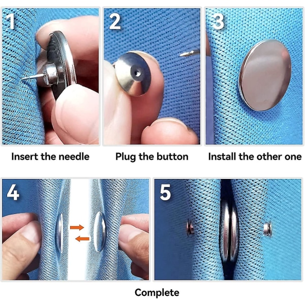 Gardinmagnetstängning, Gardinviktsmagneter med ryggstift, förhindrar ljus från att läcka knapp (10 st) 20 mm 20mm