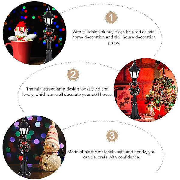 5 stk Utendørs Dekor Modell Jernbanetog Lampe Utendørs Sti Lanterne Plass Miniatyr Landskap Ornament