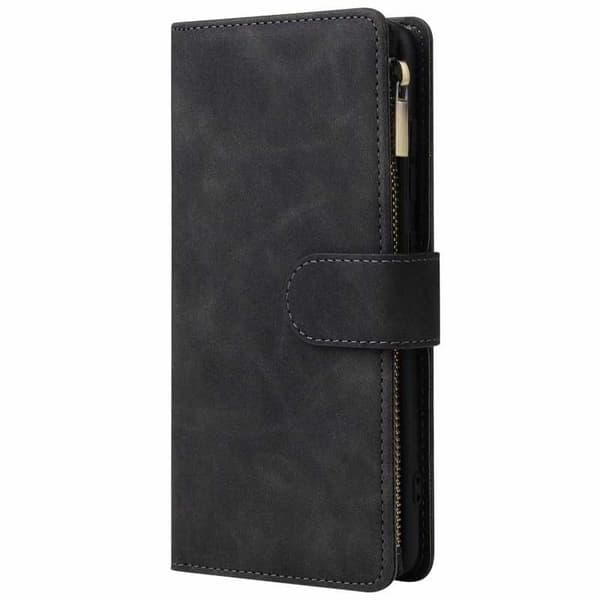 A53 5G, Multifunctional Wallet Case, 8 Compartments, Black, Zipper