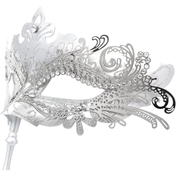 Maskeradmask med Hållstav Venetiansk Halloween Kostym Mask Mardi Gras Mask för Kvinnors Fest
