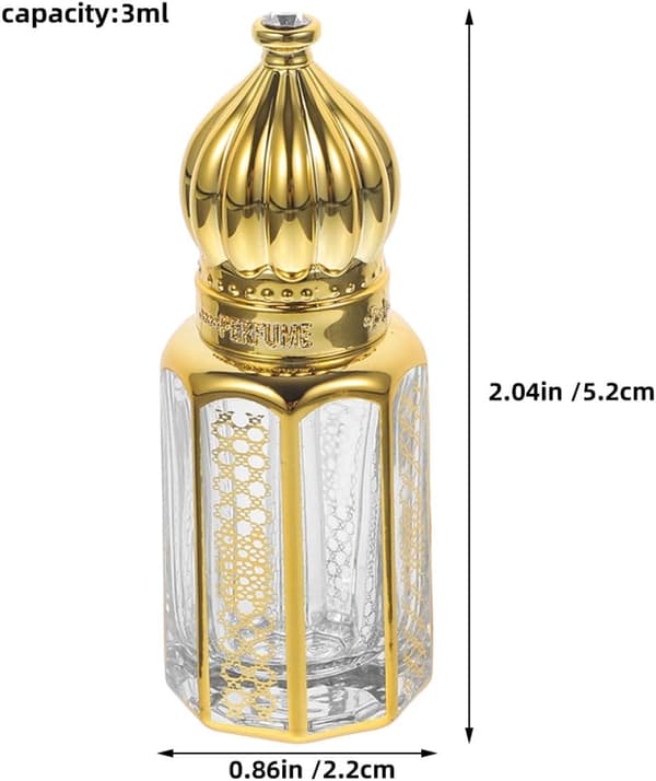2st 3 ml eteriska oljeflaskor i glas för resor och doft