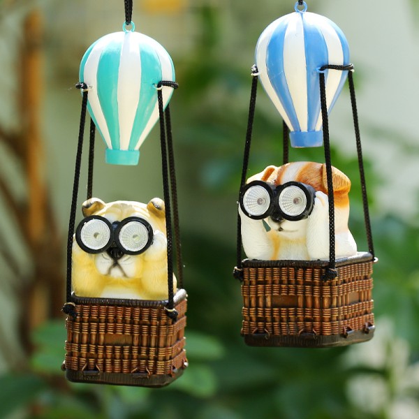 Solar Power Light Ornament Hanging Light Resin Garden Light Lamp A Glory Outdoor Light（2pcs）