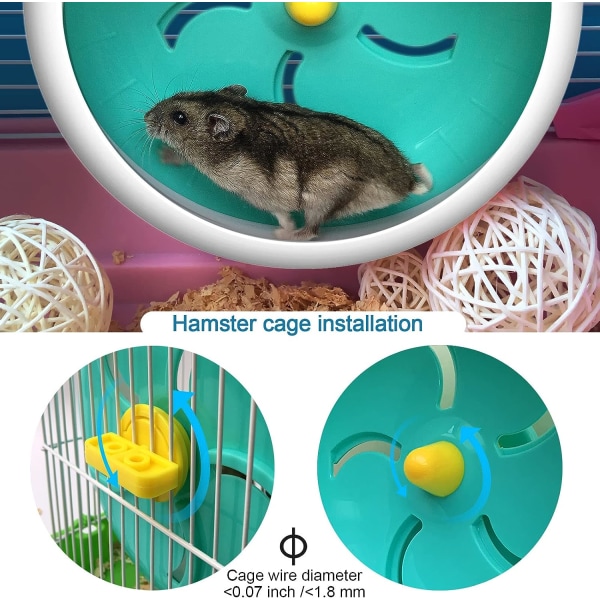 Hamsterhjul,Silent Hamster Wheel,Silent Wheel,Quiet Hamster Wheel,Super-Silent Hamster Exercise Wheel,Justerbart stativ