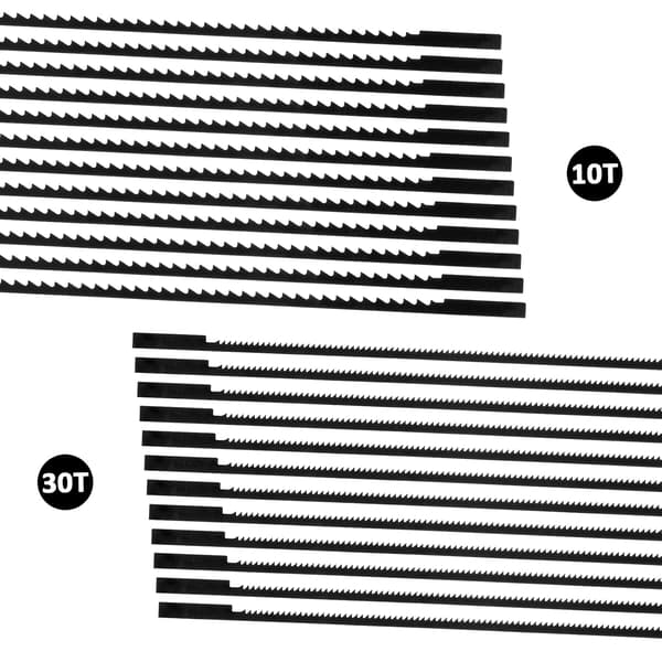 Figursågblad 5 tums slätändsblad för trä 24-pack (28TPI, 10TPI)