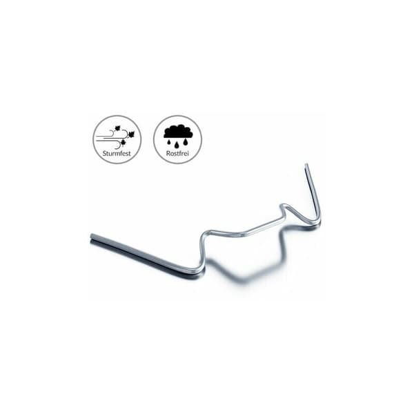 100x Glasklemmer til drivhuse i rustfrit stål 1,2 mm tykt Type W