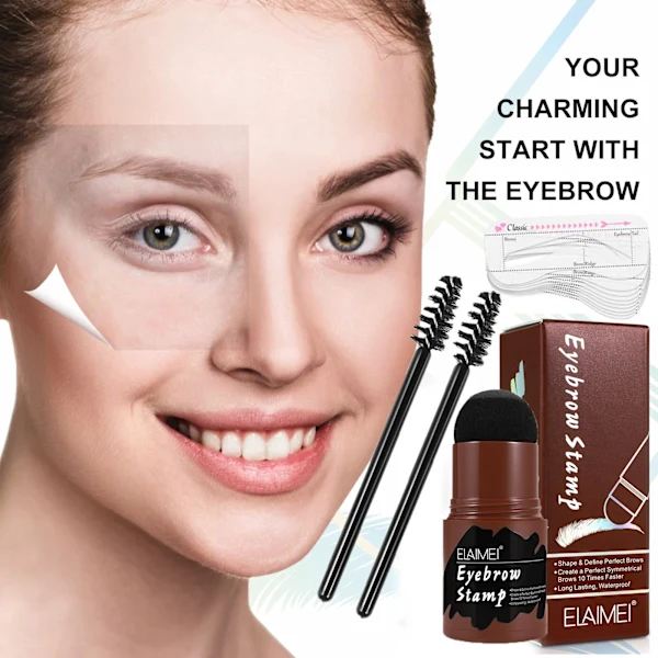 Øjenbrynsskabelon til formning af makeupsæt Sort