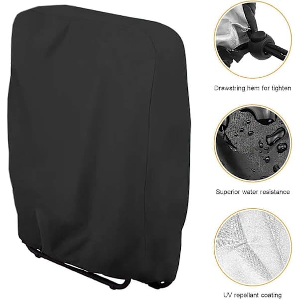 2-pack skyddande överdrag för fällbara vilstolar (svart, 71x34x110 cm), vindskydd för trädgårdsfåtöljer, överdrag för fällbara vilstolar