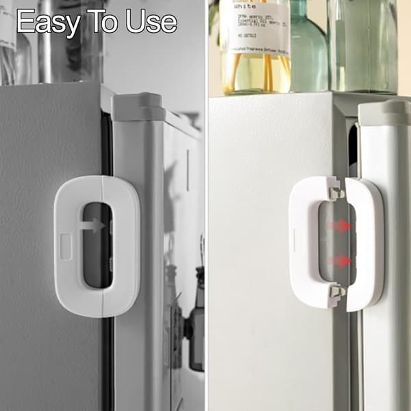 Child Safety Refrigerator Lock, Self-Adhesive Refrigerator Lock, Door Lock for Kitchen Refrigerators, Cabinets, Drawers
