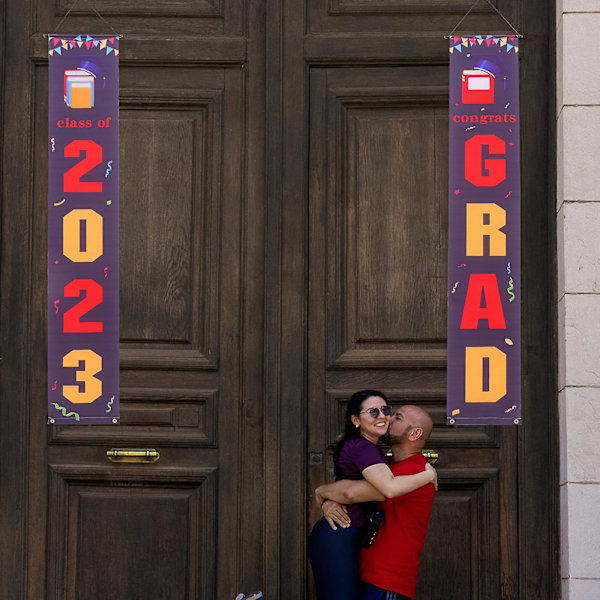 1 Par Graduation Party Layout Banner Dekoration 2023 Grad Party Koppling Dekoration Bakgrund Hängande Flagga