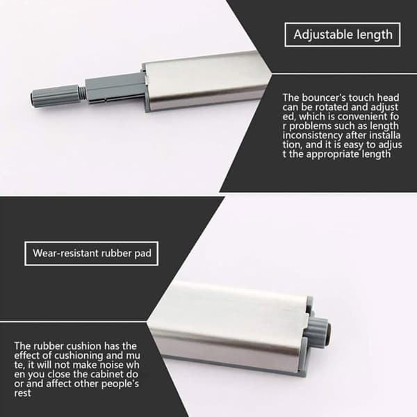 Magnetic Catch - PZCC - Push to Open 10 pcs - Stainless Steel/ABS - Handleless - Silent Closing