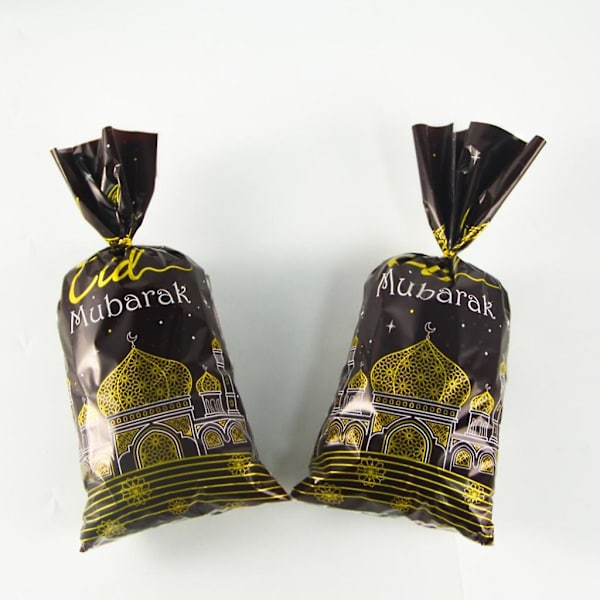 100 st Kaffeefärgade Mubarak Presentpåsar med Snöre Set Festdekorationer 100 st Kaffeefärgade