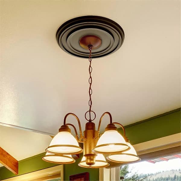 2-pack PU Ceiling Roses Ceiling Plate Ceiling Rosette for Lamps and Ceiling Fans, 31 cm
