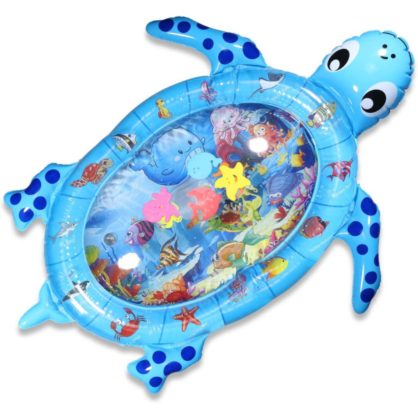 Turtle Shape uppblåsbar vattenmatta för baby, vatten- och fiskaktivitetsmatta