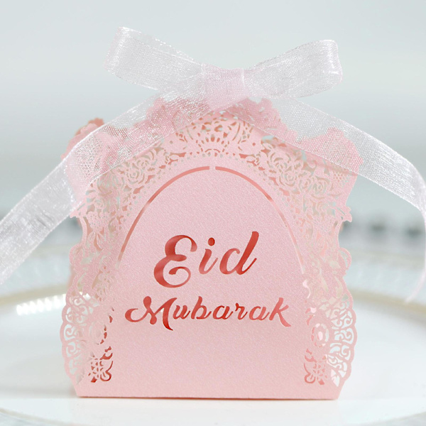 Blå 50-pack Godisask Rose Lace Bröllop Fest Favorit Choklad Presentask