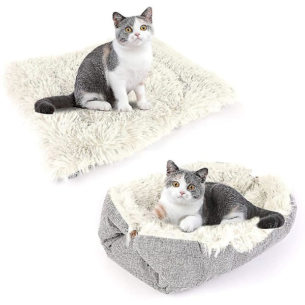 Katteseng Semi-lukket Form Rund Oval Enkel Fleece Hule Kennel Hund Katteseng Kjæledyr