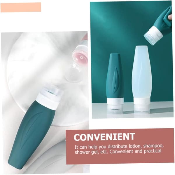 Travel Silicone Bottles Set 4pcs 90ml Small Refillable Lotion Containers with Storage Bag