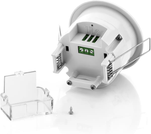 4x Infrared Motion Detector for Ceiling Mounting Indoor Lighting 360 Degree Working Area 6 m Built-in Light Sensor White