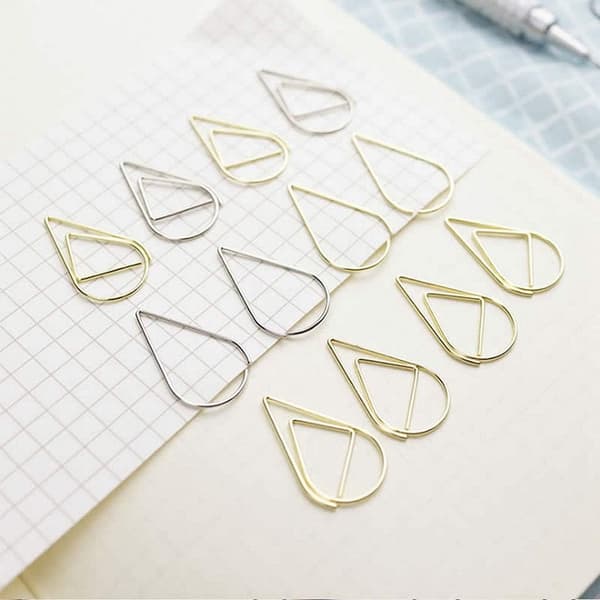 50 stk gull binders, vannfallsformede binders i metall