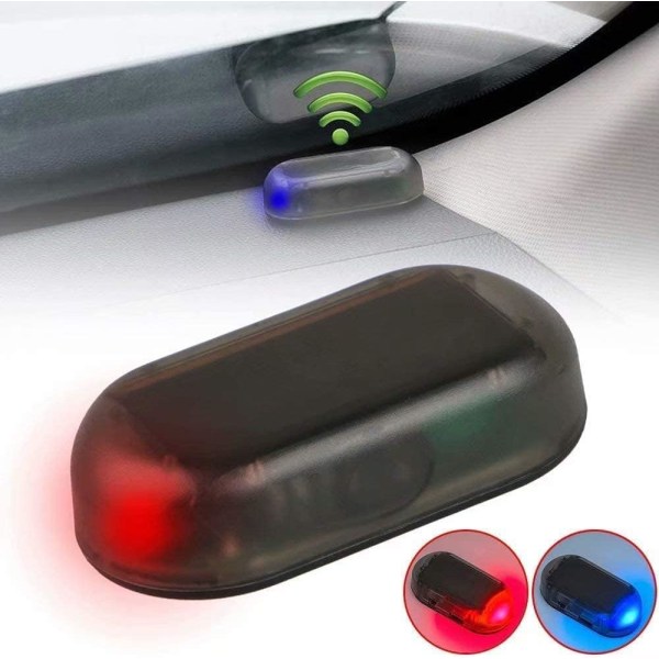 2-pack power dummy larmljus, falska billarm LED blinkande varningsljus, bilsäkerhetsstöldskyddsenhet med USB port (röd)