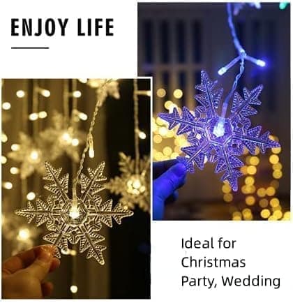 Snowflake LED Light String - 4 m, IP44 Waterproof Christmas Lighting, for Christmas Tree, Balcony & Garden