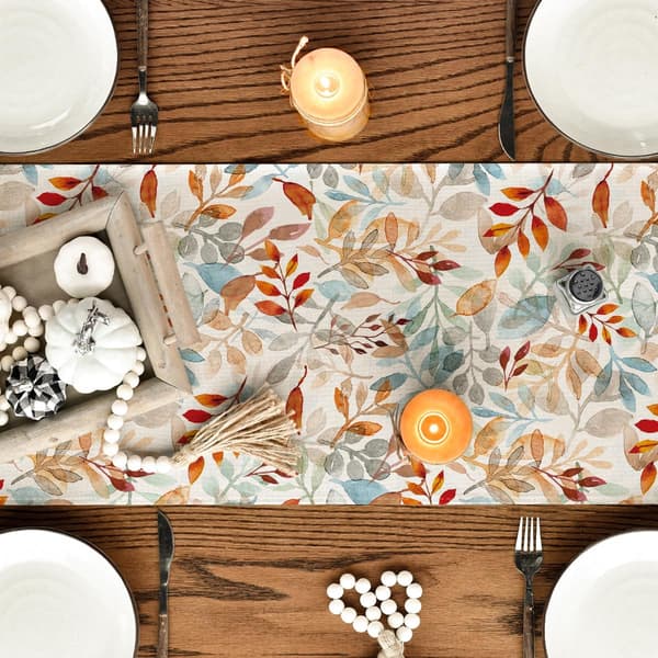 Autumn Runner, Seasonal Fall Kitchen Dining Table Decoration for Home Decor 33×183cm