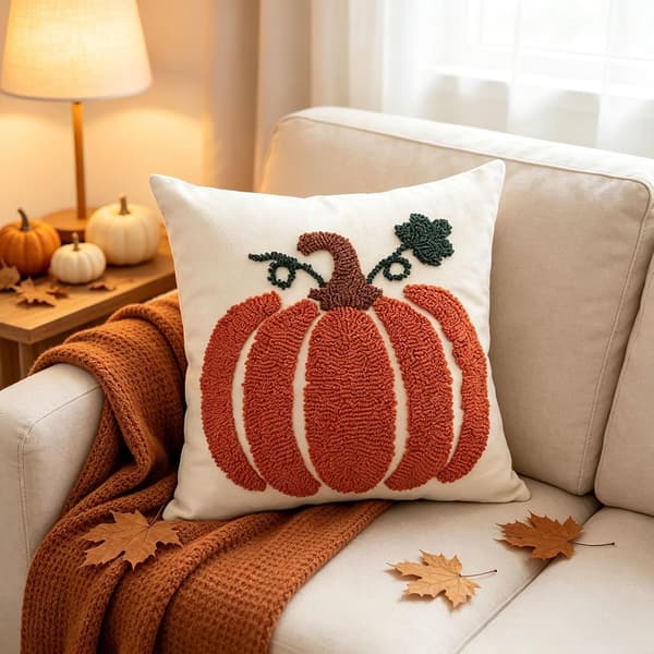 1 st höstpumpa dekorativa kuddfodral 45x45 cm orange Orange Orange