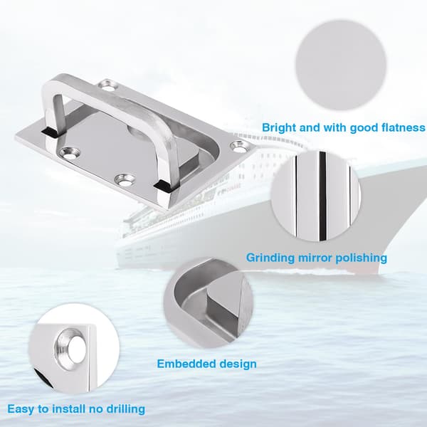 Flush Hatch Handle, Flat Loop Handle, Built-in Door Handle, Lift Handle for Yacht Cabinet