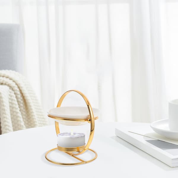Aromaterapilysbrenner med jernstativ og keramisk oljediffuser