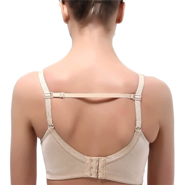 Icke-halkande bh-band, 6 stycken bh-bandshållare Elastiskt bandstöd passar alla kupstorlekar (svart, beige, vitt)