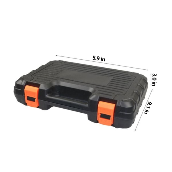 Verktøysett 19 deler Universalt husholdningshåndverktøysett med plastverktøykasse Elektrikerverktøyoppbevaring Orange