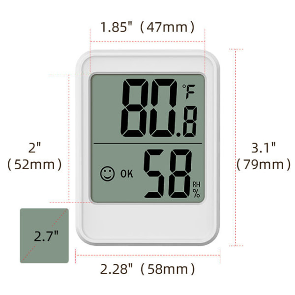 Digitalt hygrometer Indendørs termometer Fugtighedsmåler Rumtermometer med temperatur- og fugtighedsovervågning Mini hygrometer Termometer