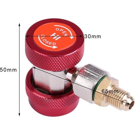 Low/High Quick Coupler R134 A/C Air Conditioning Connector Adapter + Extractor Valve Core (Other)