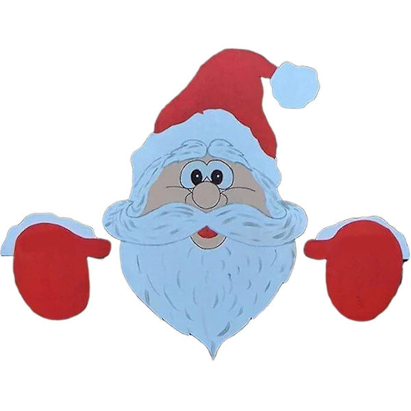 Tomte Staketdekoration Tomte Julstaket, Kreativ Utomhus Juldekoration, Återanvändbar Trästaketdekoration, Trädgårdsskylt För Semester
