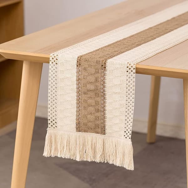 Lace runner, table runner 30x180 cm natural cotton a